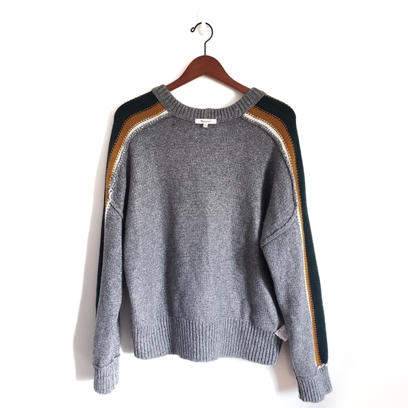 Madewell Striped Rainbow Gray Pullover Sweater XXL - Picture 12 of 15